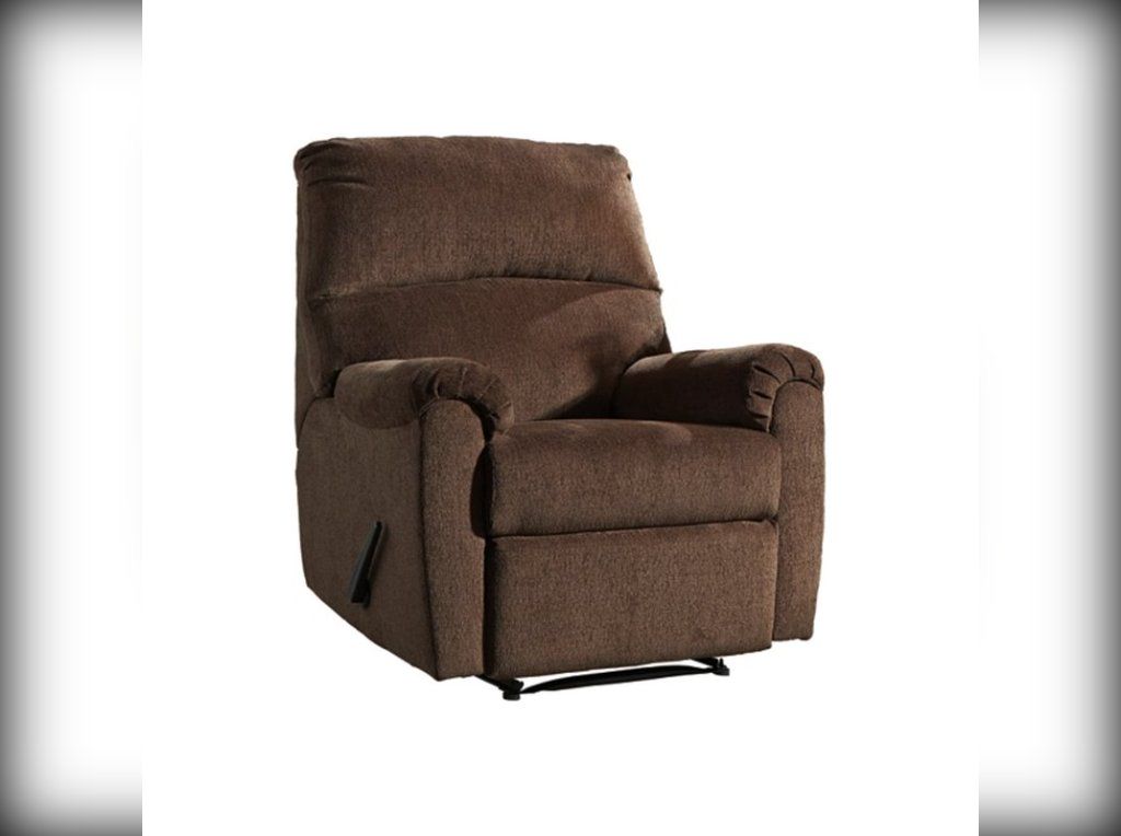 Cómodo sillón reclinable en cuero sintético chocolate