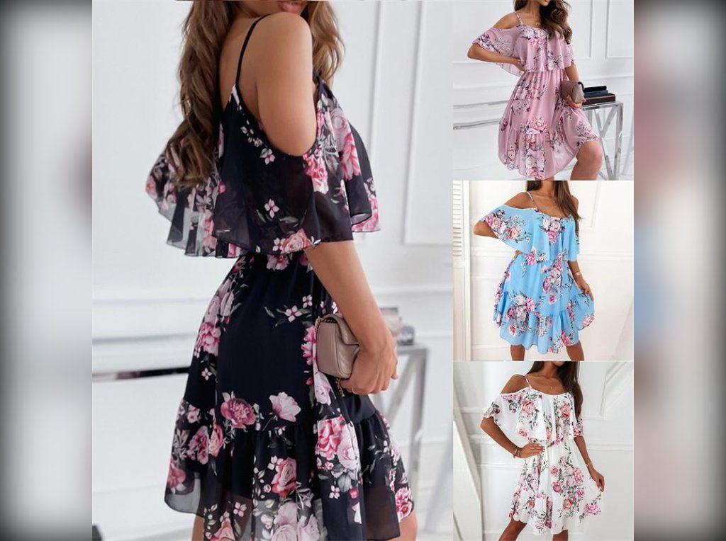 Vestido de verano floral con volantes