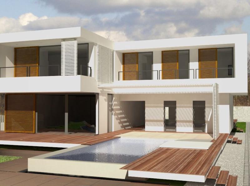 Diseño arquitectónico 3D de casa moderna 150m²