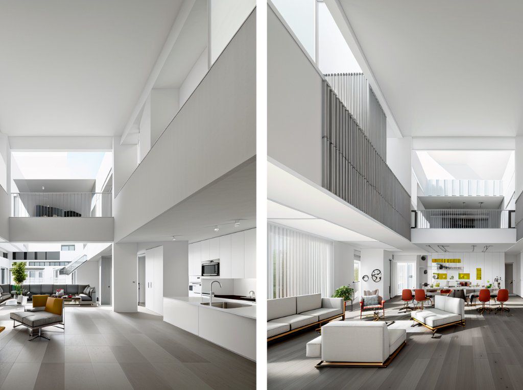 Visualización arquitectónica fotorrealista de edificios