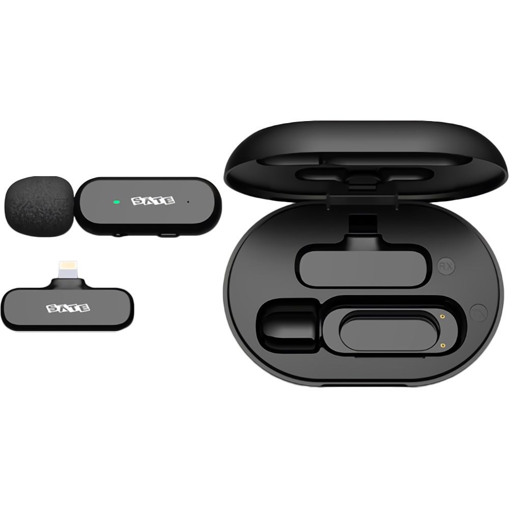 Microfono Sate A-Mk152 P/ Celular Lightning Con Caja De Carga