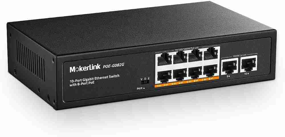 Switch Poe Generico 120W 10/100/1000Mbps 8Poe Rj45 G0800gb