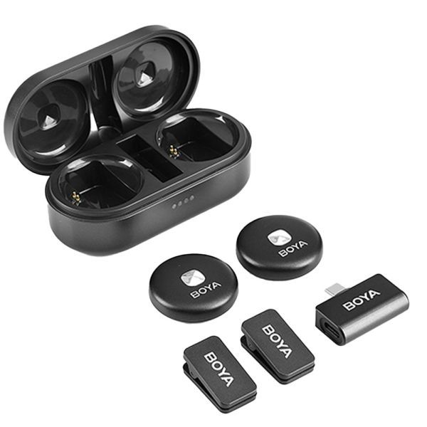 Microfono De Solapa Boya Omic-U Inalambrico Usb-C 2Tx+1Rx
