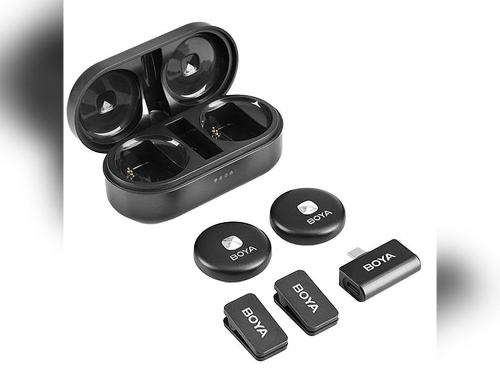 Microfono De Solapa Boya Omic-U Inalambrico Usb-C 2Tx+1Rx