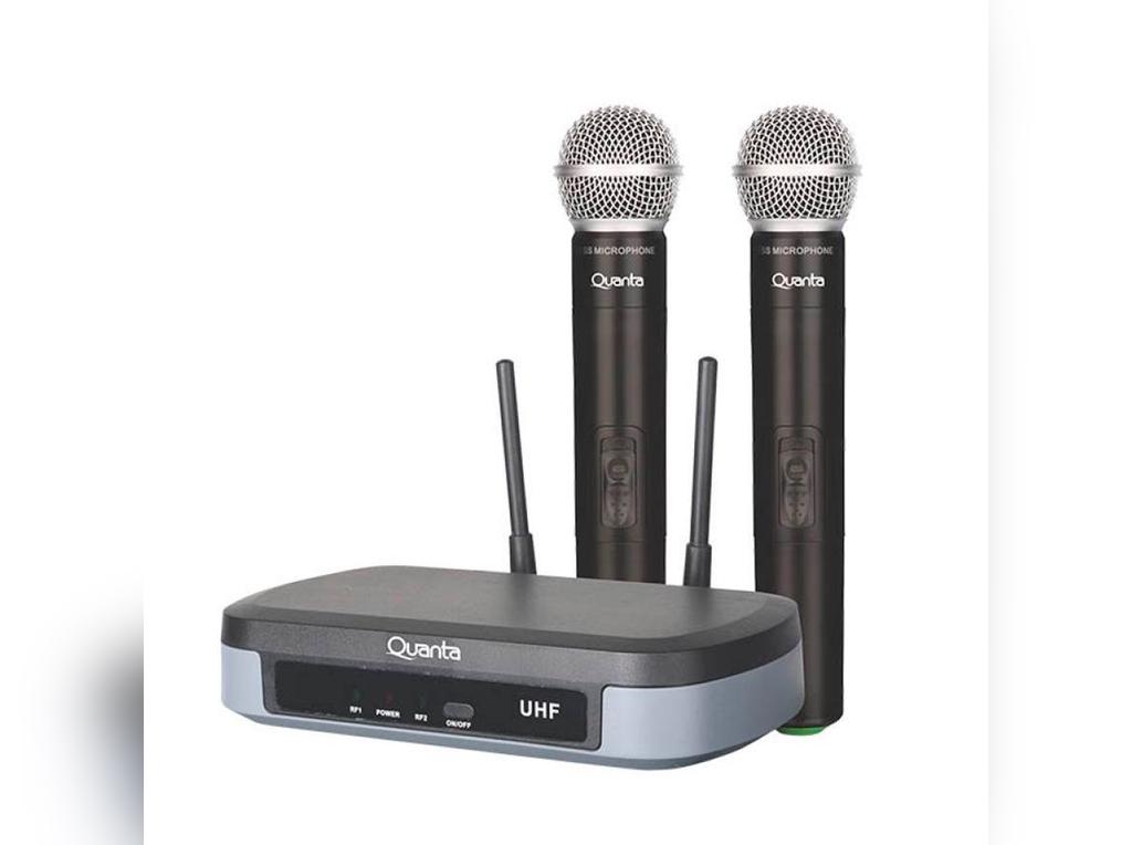 Microfono Dual Uhf Quanta Qtmwu104 Wireless/60M/500-800Mhz/Bivolt