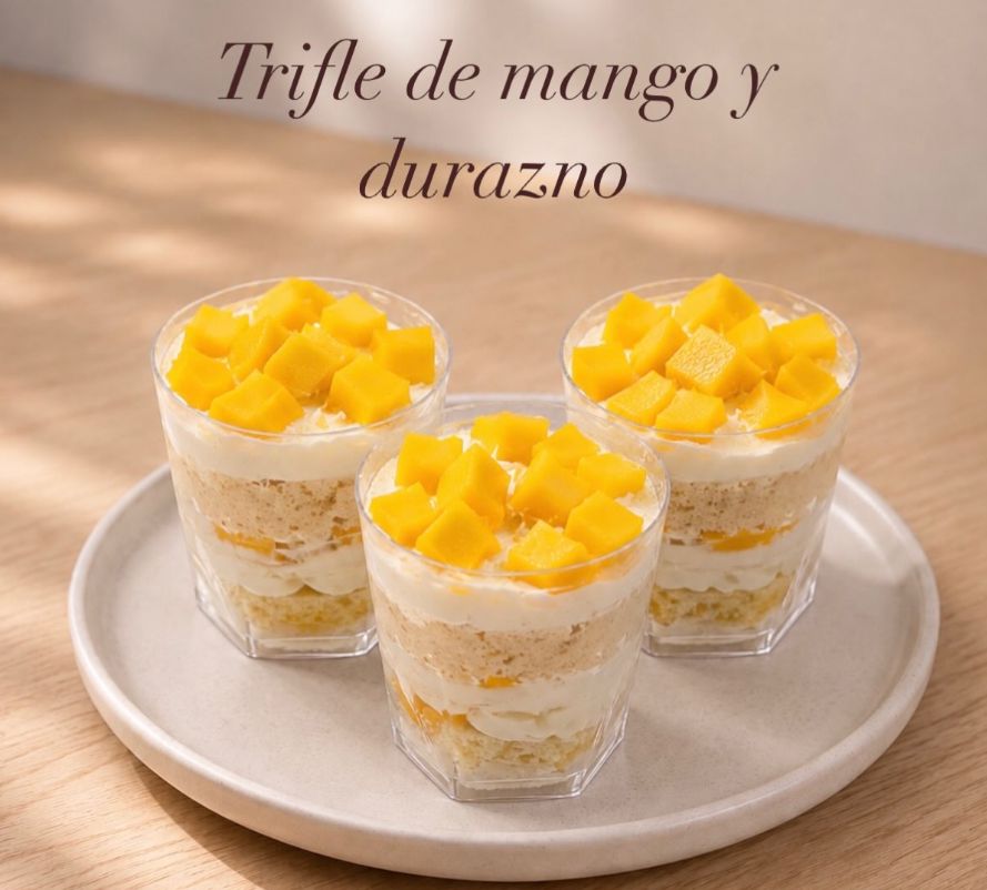 Galletas y dulces Trifle de mango y durazno