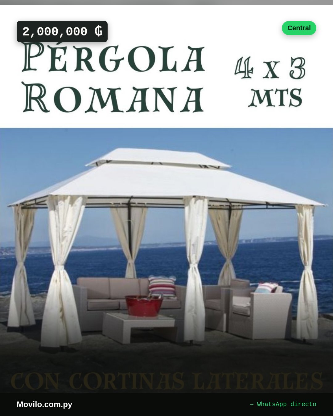Pérgola Romana 4 x 3 metros 🛖🏕️