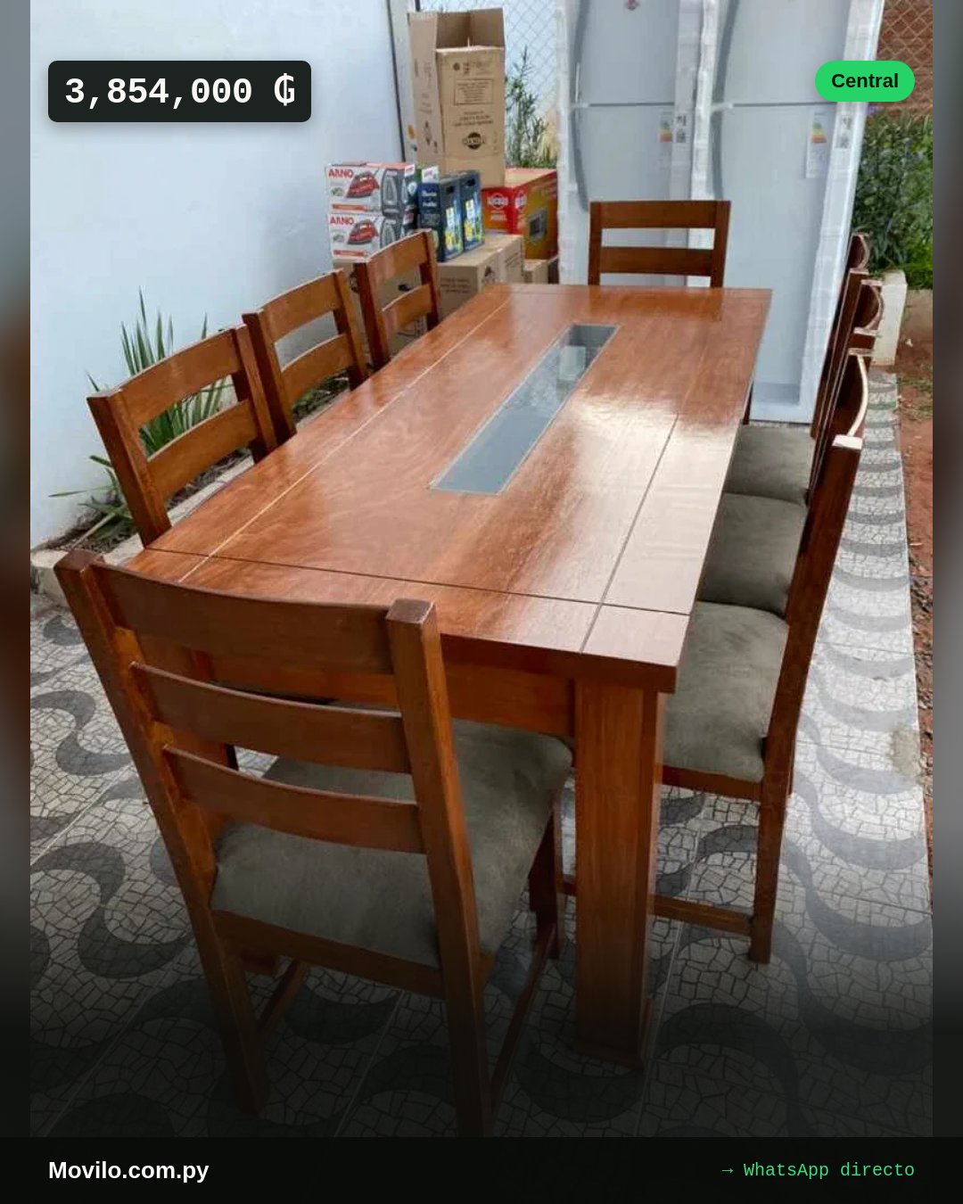 Juego de comedor 8 sillas milan cod 49