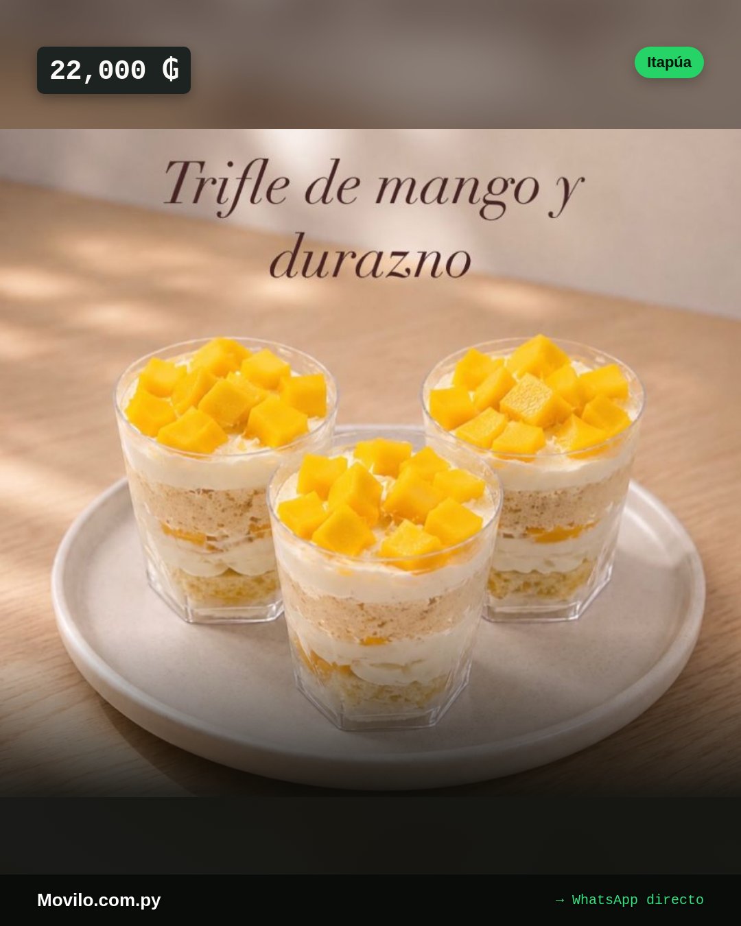 Galletas y dulces Trifle de mango y durazno