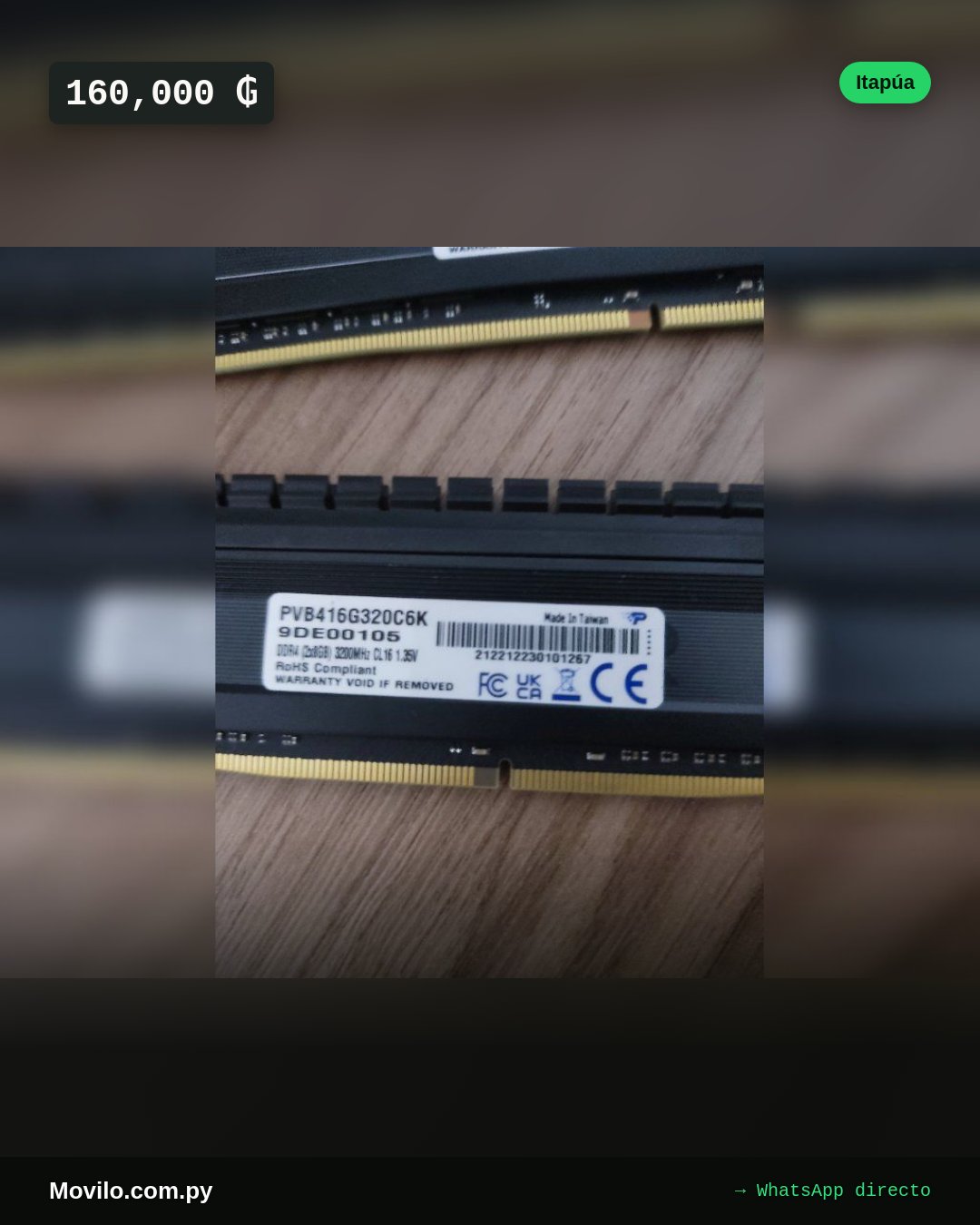 Memoria RAM Patriot Viper 8GB 3200MHz CL16 DIMM
