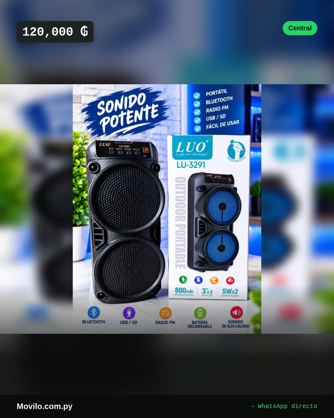 🔊 MINI PARLANTE LUO 🎶🔥 ✅ Sonido potente y nítido 📱 Conexión Bluetooth 🔋 Batería recargable 🎒 Compacto y portátil  💰 Precio: 100mil Gs 📲 Pedidos por mensaje. ¡Comprá el tuyo, antes de que se agoten! 🛒